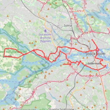 Itinéraire 2.1 Drottningholm, distance, dénivelé, altitude, carte, profil, trace GPS