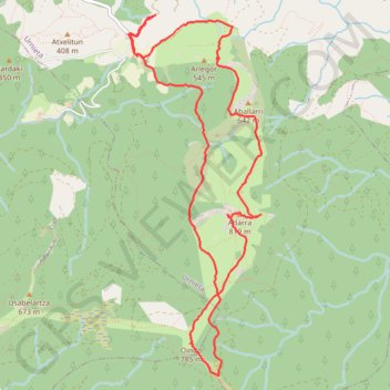 Itinéraire Adarra y Oindo en circuit depuis Besadegi, distance, dénivelé, altitude, carte, profil, trace GPS