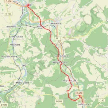 Itinéraire De Cravant à Saint Moré, distance, dénivelé, altitude, carte, profil, trace GPS