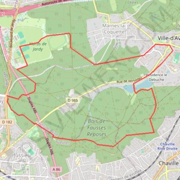 Itinéraire Etangs de Ville d'Avray, distance, dénivelé, altitude, carte, profil, trace GPS