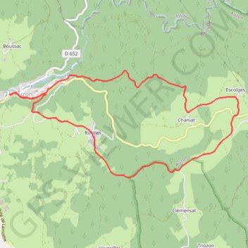 Itinéraire Auzon_Mange_Prunes, distance, dénivelé, altitude, carte, profil, trace GPS