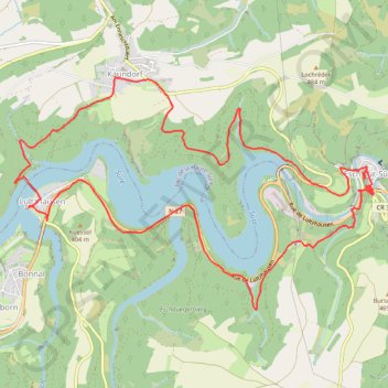 Itinéraire Marche à Esch-sur-Sûre, distance, dénivelé, altitude, carte, profil, trace GPS