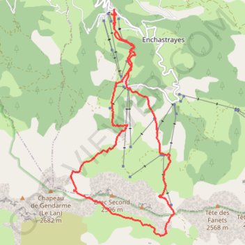 Itinéraire Le Sauze - Chapeau de gendarme - Le tour des BREC, distance, dénivelé, altitude, carte, profil, trace GPS