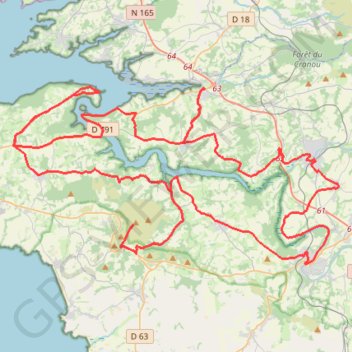 Itinéraire La route de l'Aulne maritime - Hent ster Aon an arvor, distance, dénivelé, altitude, carte, profil, trace GPS