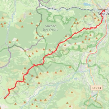 Itinéraire GR 101 - De Lourdes au col de Saucède, distance, dénivelé, altitude, carte, profil, trace GPS
