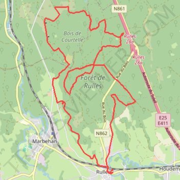 Itinéraire Rulles Star Trail 19 Km, distance, dénivelé, altitude, carte, profil, trace GPS