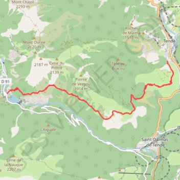 Itinéraire Tende - Lac des Mesches - Tende, distance, dénivelé, altitude, carte, profil, trace GPS