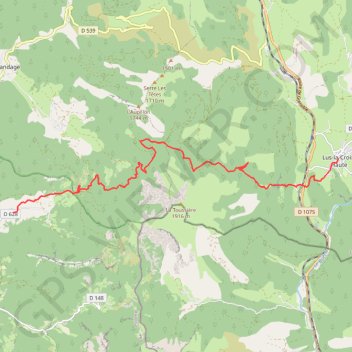 Itinéraire Grande Traversée des PréAlpes : Les Tatins - Lus-la-Croix-Haute, distance, dénivelé, altitude, carte, profil, trace GPS