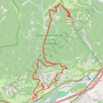 Itinéraire Montée au FORT PRAMAND, distance, dénivelé, altitude, carte, profil, trace GPS