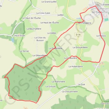 Itinéraire 62 - Sentier de Bel-Air (Saint-Germain-de-Coulamer), distance, dénivelé, altitude, carte, profil, trace GPS