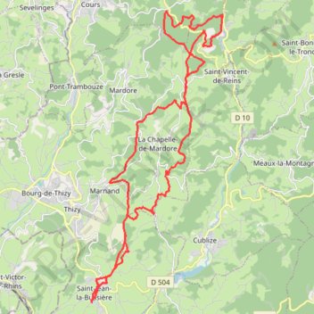 Itinéraire Rando du Pot au Feu - Saint-Jean-la-Bussière, distance, dénivelé, altitude, carte, profil, trace GPS
