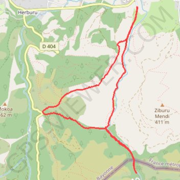 Itinéraire PLRV1079-Urrugne-Intsola, distance, dénivelé, altitude, carte, profil, trace GPS
