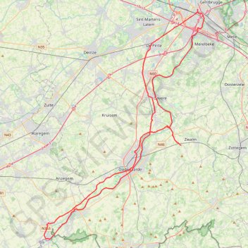 Itinéraire SDB-Gent-Avelgem, distance, dénivelé, altitude, carte, profil, trace GPS