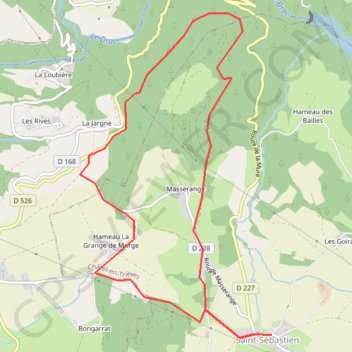 Itinéraire Le Vallon libre - Saint-Sébastien, distance, dénivelé, altitude, carte, profil, trace GPS
