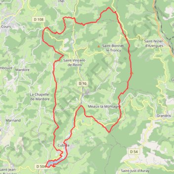 Itinéraire La Cubliz'Hard - Cublize, distance, dénivelé, altitude, carte, profil, trace GPS