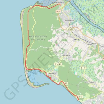 Itinéraire St Palais Ronce les Bains aller retour 56 kms, distance, dénivelé, altitude, carte, profil, trace GPS