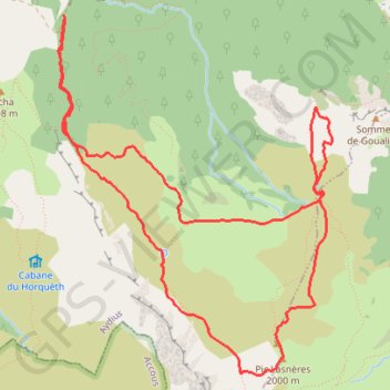 Itinéraire Pic Lasnères depuis Pée Nouquet, distance, dénivelé, altitude, carte, profil, trace GPS