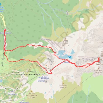 Itinéraire Rando à ski aux Vans (Belledonne), distance, dénivelé, altitude, carte, profil, trace GPS