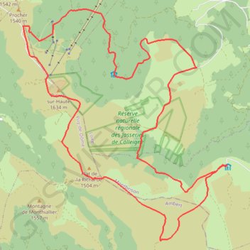 Itinéraire Tour de Pierre-sur-Haute - Saint-Bonnet-le-Courreau, distance, dénivelé, altitude, carte, profil, trace GPS