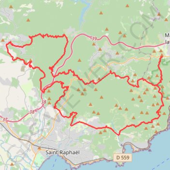 Itinéraire Grand tour de l'Esterel, distance, dénivelé, altitude, carte, profil, trace GPS