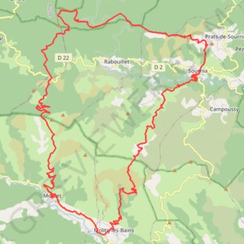 Itinéraire Autour de la forêt de Rabouillet - Mosset, distance, dénivelé, altitude, carte, profil, trace GPS