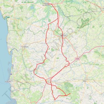 Itinéraire 0 - Trace Carando_Moto_2026_Sept, distance, dénivelé, altitude, carte, profil, trace GPS