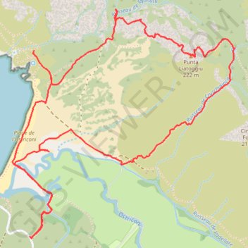 Itinéraire Punta Liatoggiu, distance, dénivelé, altitude, carte, profil, trace GPS