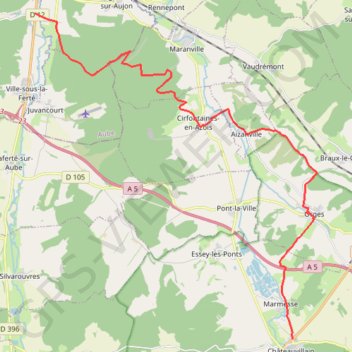 Itinéraire Traversée de la Haute-Marne (Via Francigena), distance, dénivelé, altitude, carte, profil, trace GPS