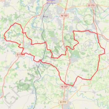 Itinéraire parcours 8 (85.09km), distance, dénivelé, altitude, carte, profil, trace GPS