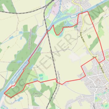 Itinéraire L'écluse de Don, distance, dénivelé, altitude, carte, profil, trace GPS