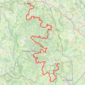 Itinéraire Grande Traversée du Morvan VTT, distance, dénivelé, altitude, carte, profil, trace GPS