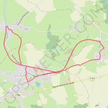 Itinéraire Le circuit du verre - Sars Poteries, distance, dénivelé, altitude, carte, profil, trace GPS