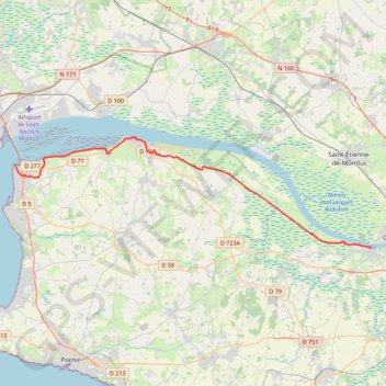 Itinéraire Le Pellerin / St-Brevin-les-Pins, distance, dénivelé, altitude, carte, profil, trace GPS