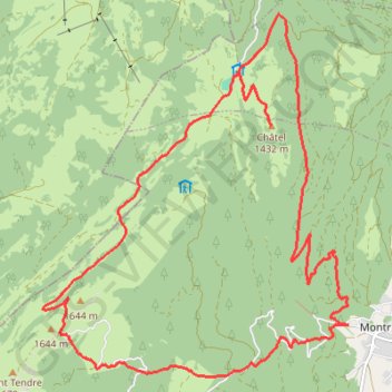Itinéraire Montricher (21.5km), distance, dénivelé, altitude, carte, profil, trace GPS