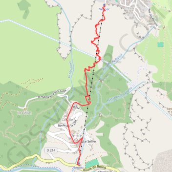 Itinéraire Sentier de découverte « des 2 Alpes à Vénosc », distance, dénivelé, altitude, carte, profil, trace GPS