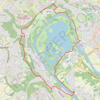 Itinéraire Ville nouvelle et loisirs champêtre, distance, dénivelé, altitude, carte, profil, trace GPS