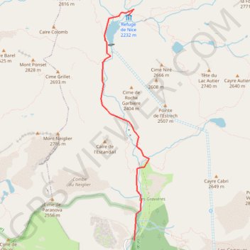 Itinéraire Refuge de Nice - Pont du contet, distance, dénivelé, altitude, carte, profil, trace GPS