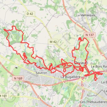 Itinéraire Rand'Orvault - Orvault, distance, dénivelé, altitude, carte, profil, trace GPS