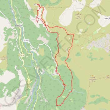 Itinéraire 2021 02 26 - pré Royer Rose recalculé, distance, dénivelé, altitude, carte, profil, trace GPS