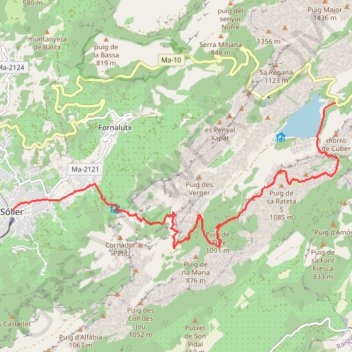 Itinéraire Sa Rateta et Biniaraix, distance, dénivelé, altitude, carte, profil, trace GPS