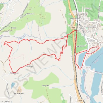 Itinéraire Glun Marche à pied, distance, dénivelé, altitude, carte, profil, trace GPS