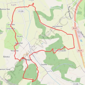 Itinéraire Nouaillac, randonnée bucolique dans le Villeneuvois - Pays de la vallée du Lot, distance, dénivelé, altitude, carte, profil, trace GPS
