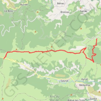 Itinéraire La Barguillère (Rocher de Batail) du Prat d'Albis au col de Port, distance, dénivelé, altitude, carte, profil, trace GPS