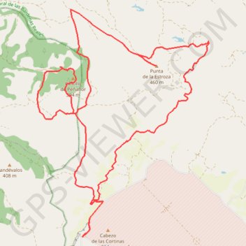 Itinéraire Bardenas - Castillo de Peñaflor, mesa de la Estroza, Barranco Grande. - 4865 - UtagawaVTT.com, distance, dénivelé, altitude, carte, profil, trace GPS