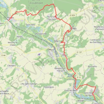 Itinéraire 124_30, distance, dénivelé, altitude, carte, profil, trace GPS