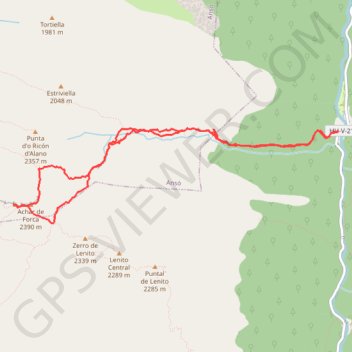 Itinéraire Peña Forca, distance, dénivelé, altitude, carte, profil, trace GPS