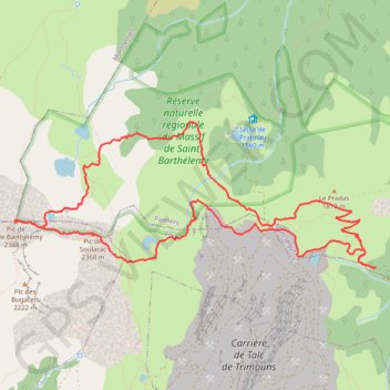 Itinéraire Pic de Saint-Barthélemy - Pic de Soularac, distance, dénivelé, altitude, carte, profil, trace GPS