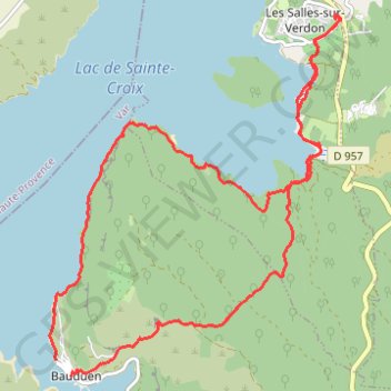 Itinéraire Bauduen-Les Salles, distance, dénivelé, altitude, carte, profil, trace GPS