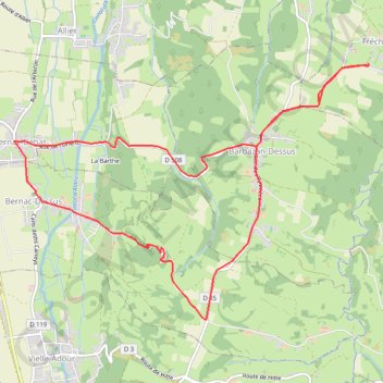 Itinéraire Petit parcours vélo., distance, dénivelé, altitude, carte, profil, trace GPS
