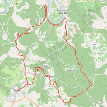 Itinéraire De Sauzet à Luzech, distance, dénivelé, altitude, carte, profil, trace GPS